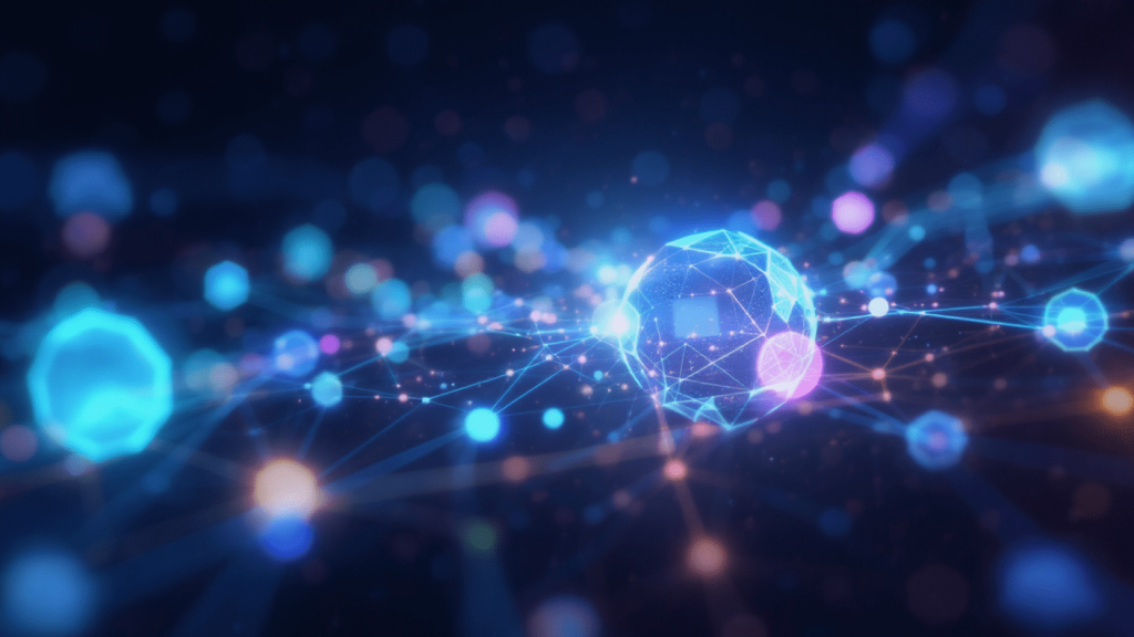 Purple and pink cosmic sphere with energy rings and particle effects