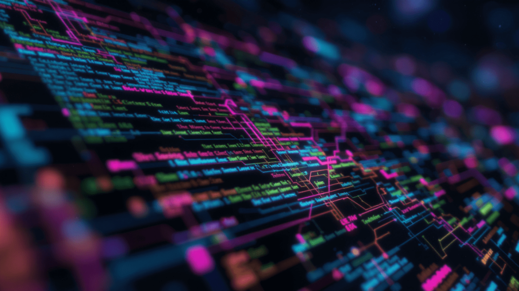 futuristic abstract code for web development