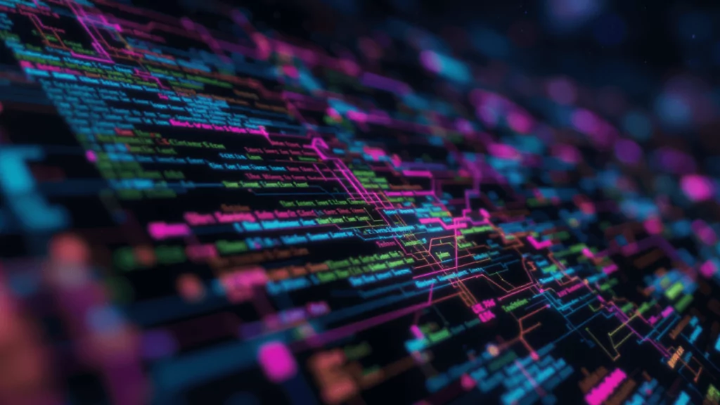 futuristic abstract code for web development